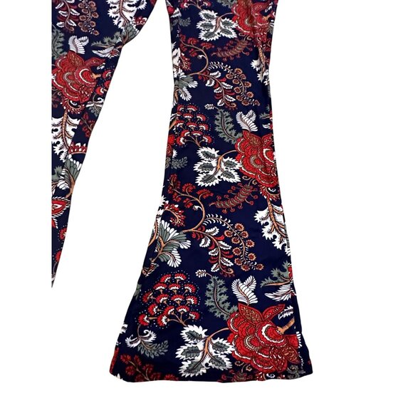 MAZE Navy Boho Print Flare Leg Pants Size L NEW - Picture 7 of 7